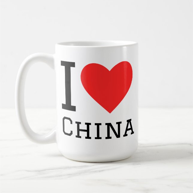 Caneca De Café Eu amo a China  (Esquerda)