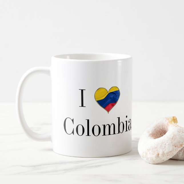 Caneca De Café Eu amo a Colômbia (Com Donut)