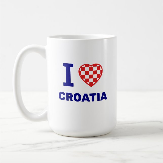 Caneca De Café Eu amo a Croácia (Esquerda)
