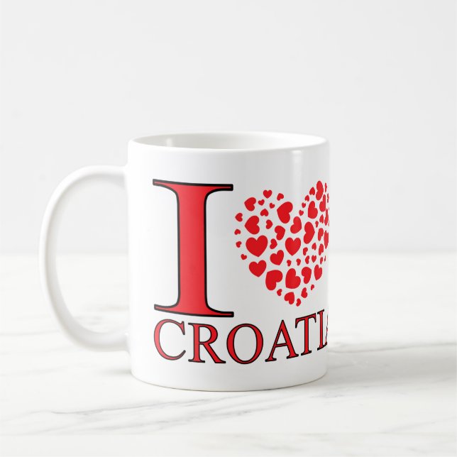 Caneca De Café Eu amo a Croácia (Esquerda)