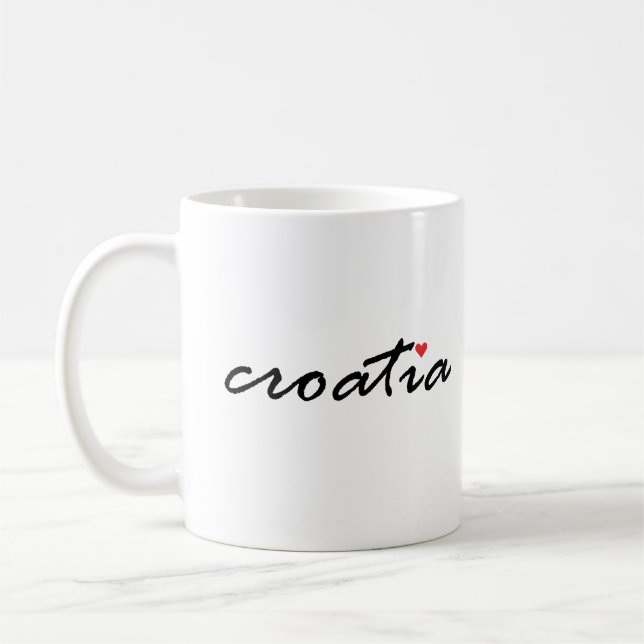 Caneca De Café Eu amo a Croácia (Esquerda)