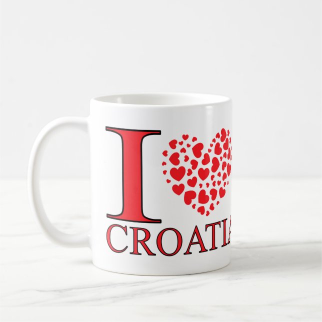 Caneca De Café Eu amo a Croácia (Esquerda)