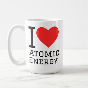Caneca De Café Eu amo a energia atômica