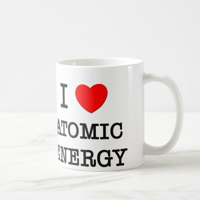 Caneca De Café Eu amo a energia atômica (Direita)