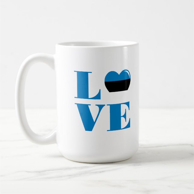 Caneca De Café Eu amo a Estônia (Esquerda)