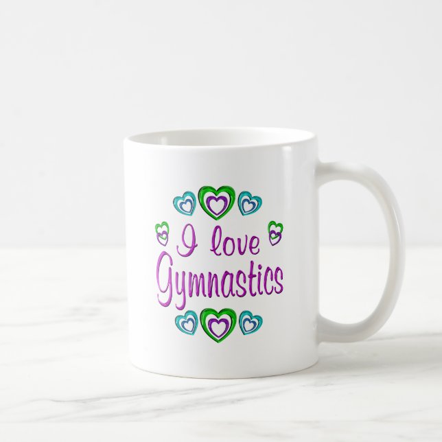 Caneca De Café Eu amo a ginástica (Direita)