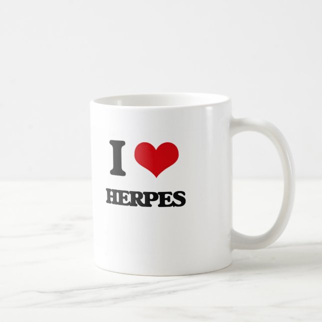 Caneca De Café Eu amo a herpes (Direita)