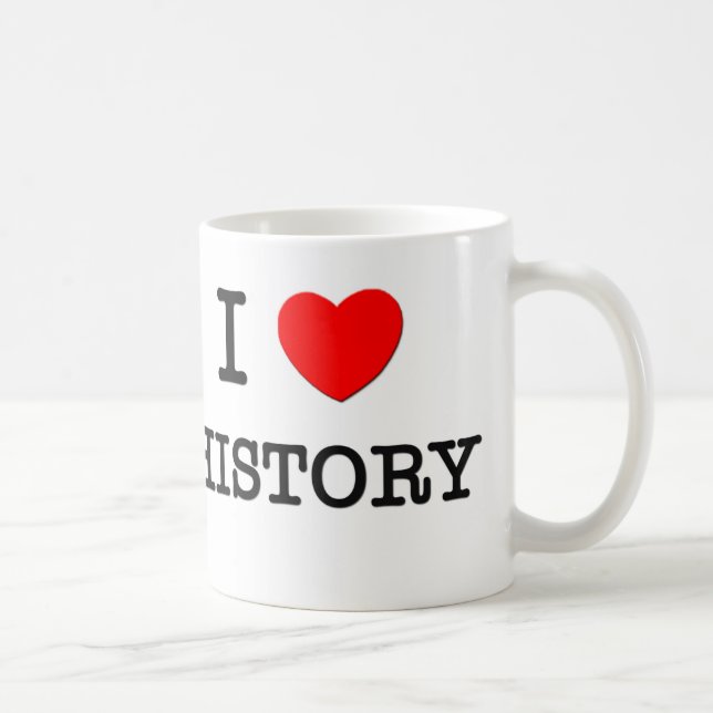 Caneca De Café Eu amo a HISTÓRIA (Direita)