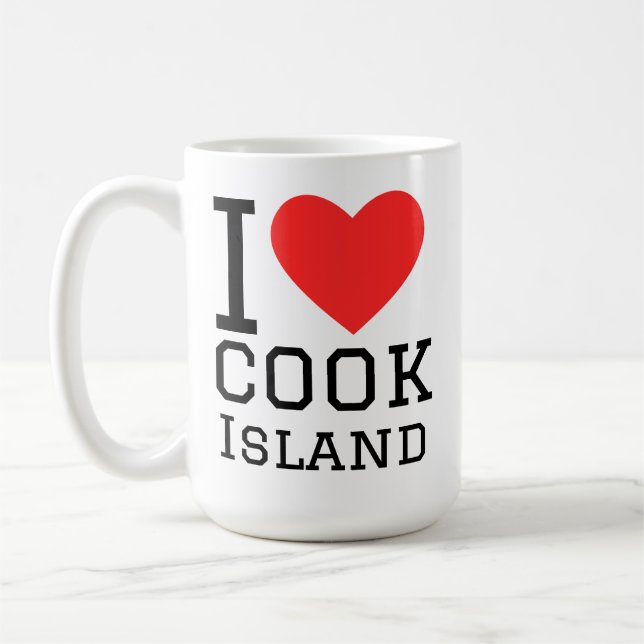 Caneca De Café Eu amo a ilha Cook (Esquerda)