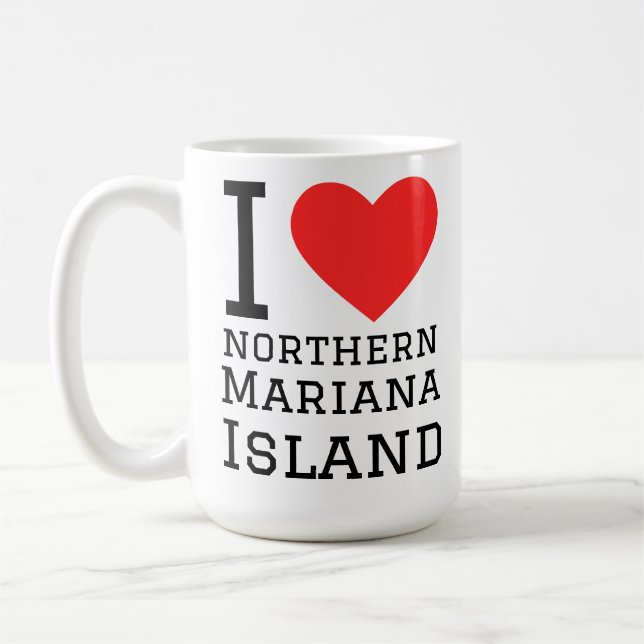 Caneca De Café Eu amo a ilha das Marianas Setentrionais (Esquerda)