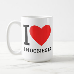 Caneca De Café Eu amo a Indonésia