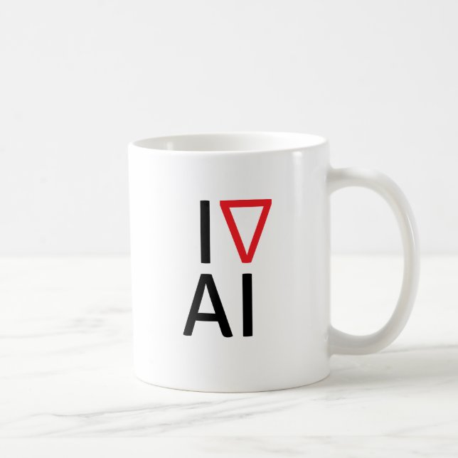Caneca De Café Eu amo a inteligência artificial (Direita)