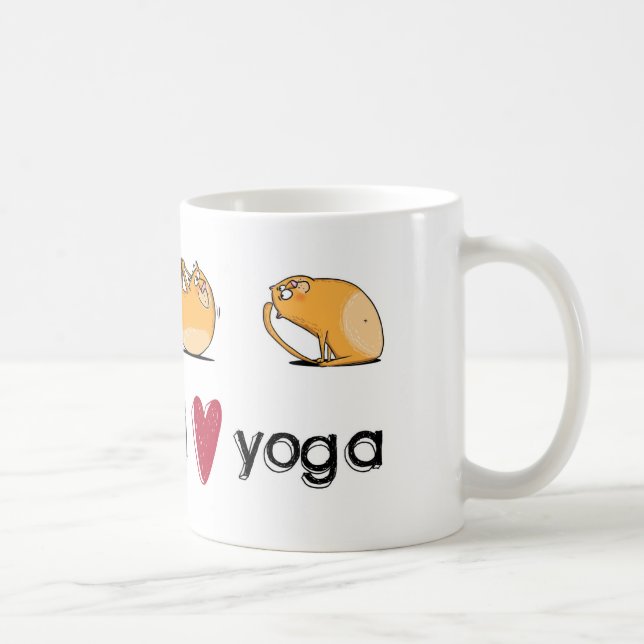 Caneca De Café Eu amo a ioga (Direita)