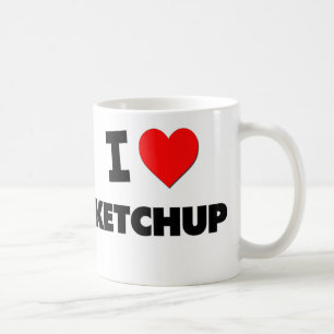 Caneca De Café Eu amo a ketchup