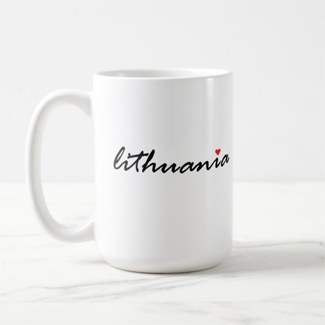 Caneca De Café Eu amo a Lituânia (Esquerda)