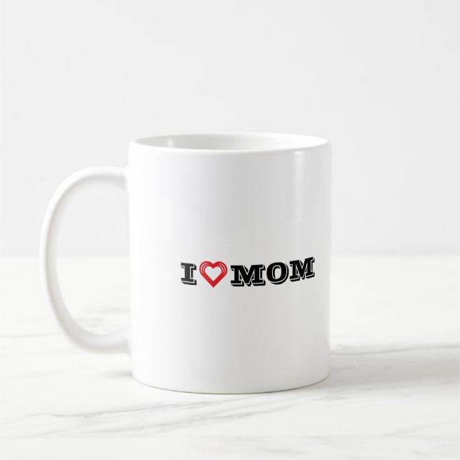 Caneca De Café Eu Amo A Mãe Design Café Mug/Personalizado (Esquerda)