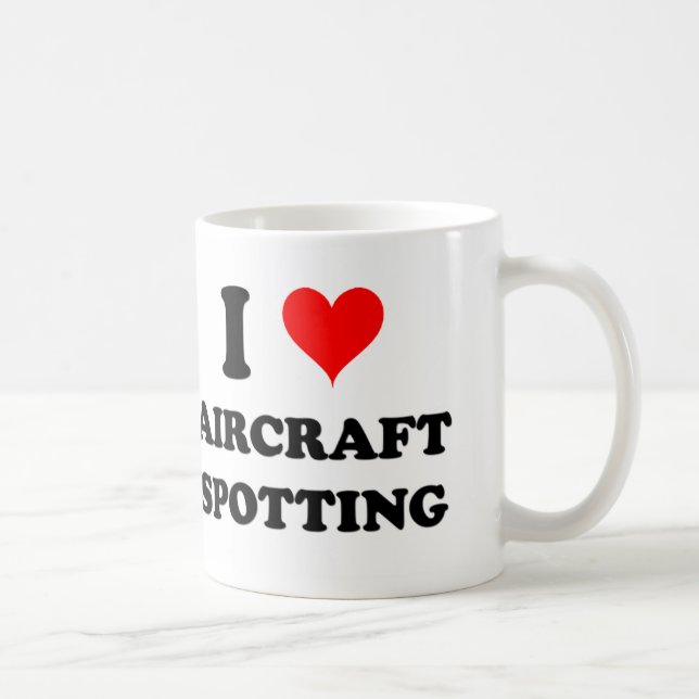 Caneca De Café Eu amo a mancha dos aviões (Direita)