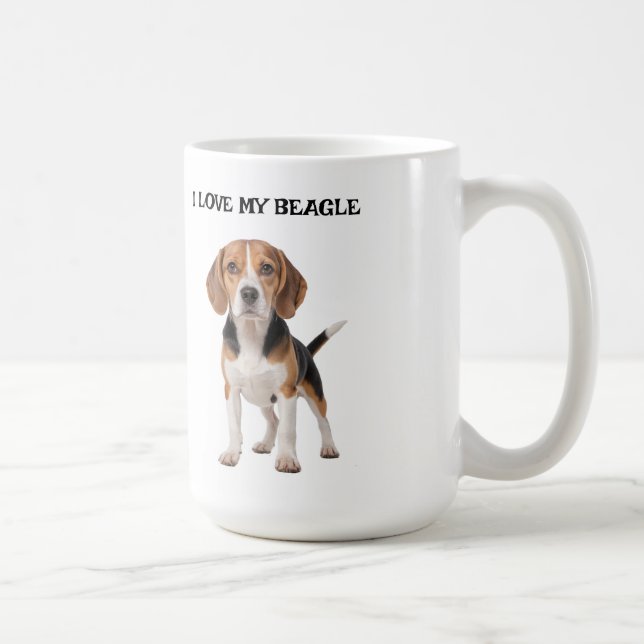 Caneca De Café Eu Amo A Minha Beagle (Direita)