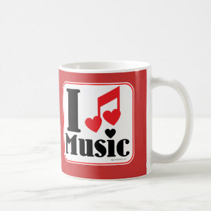 Caneca De Café Eu amo a música!
