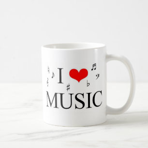 Caneca De Café Eu amo a música