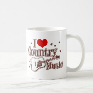 Caneca De Café Eu amo a música country