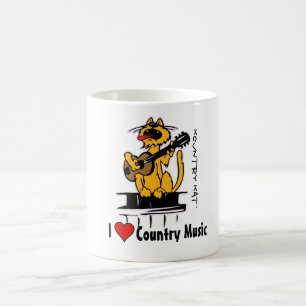 Caneca De Café Eu amo a música country por Kountry Kat