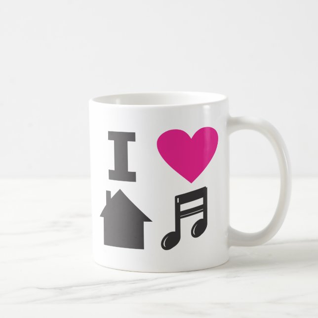 Caneca De Café Eu amo a música da casa (Direita)