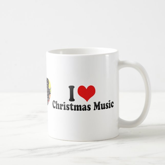 Caneca De Café Eu amo a música do Natal (Direita)