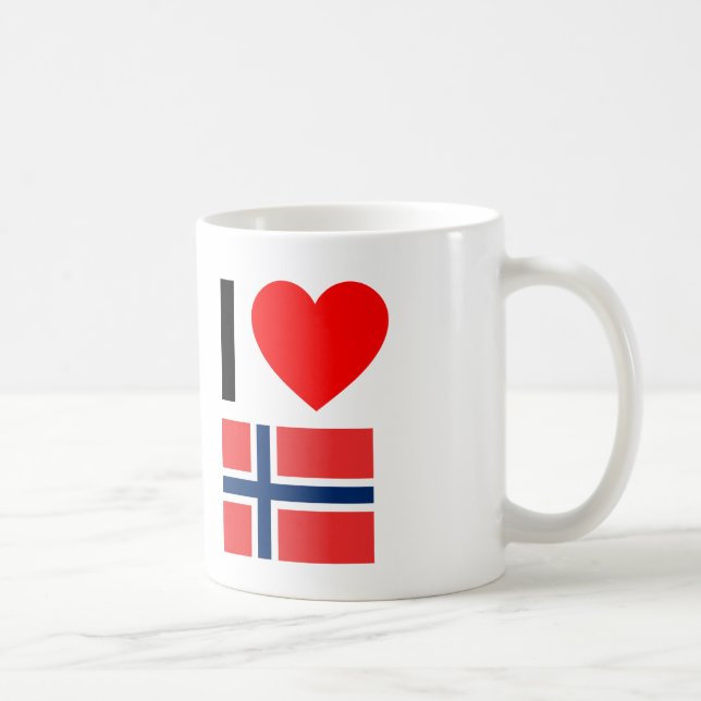 Caneca De Café eu amo a noruega (Direita)