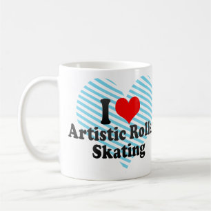 Caneca De Café Eu amo a patinagem de rolo artística