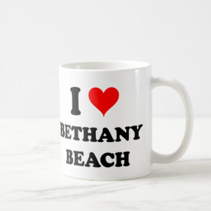 Caneca De Café Eu amo a praia de Bethany