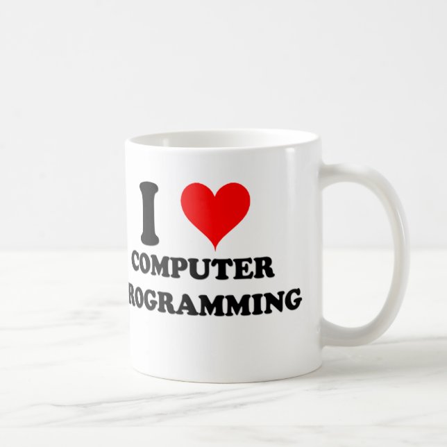 Caneca De Café Eu amo a programação informática (Direita)