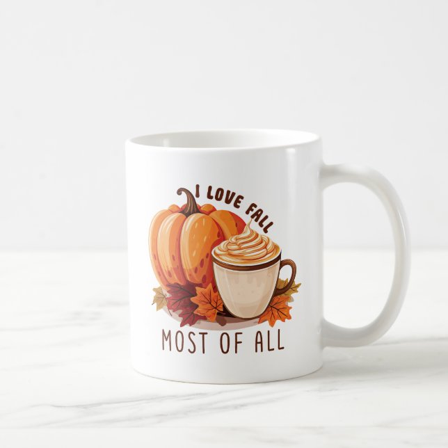 Caneca De Café Eu Amo A Queda Mais De Tudo - Víblias De Latte E A (Direita)