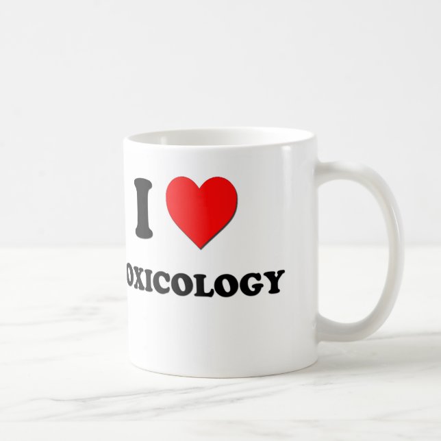 Caneca De Café Eu amo a toxicologia (Direita)