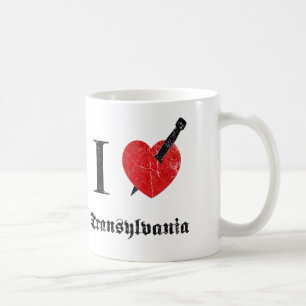 Caneca De Café Eu amo a Transilvânia (a pia batismal corrmoída
