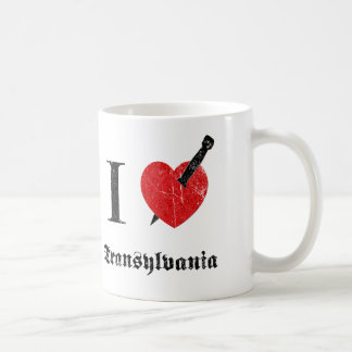 Caneca De Café Eu amo a Transilvânia (a pia batismal corrmoída