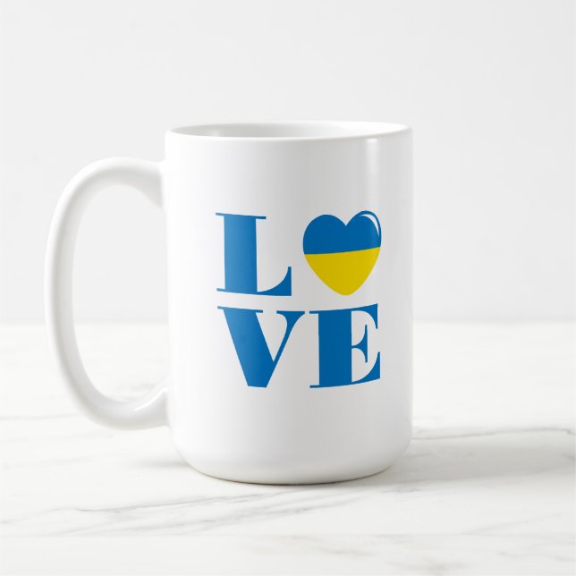 Caneca De Café Eu amo a Ucrânia (Esquerda)