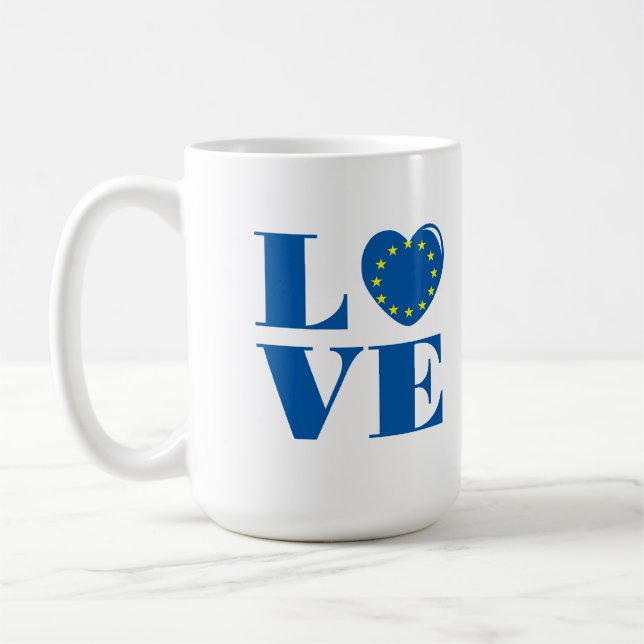 Caneca De Café Eu amo a União Europeia (Esquerda)