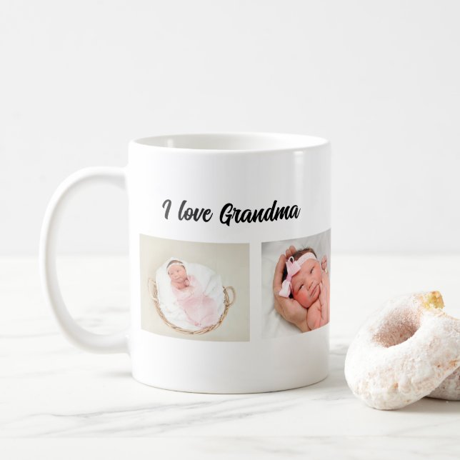 Caneca De Café Eu Amo A Vovó, Foto Personalizada Mug (Com Donut)