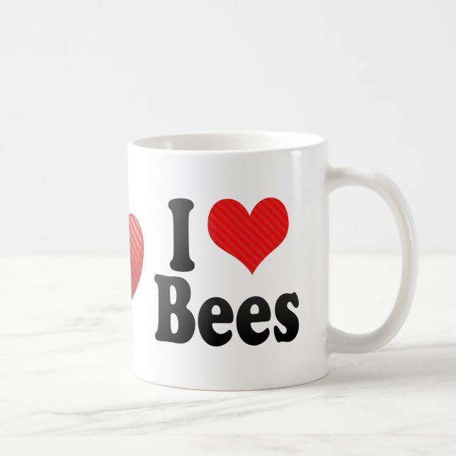 Caneca De Café Eu amo abelhas (Direita)