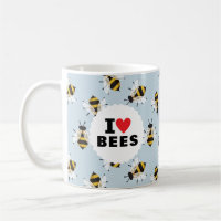 Eu Amo Abelhas Patteradas Céu Azul Coffee Mug