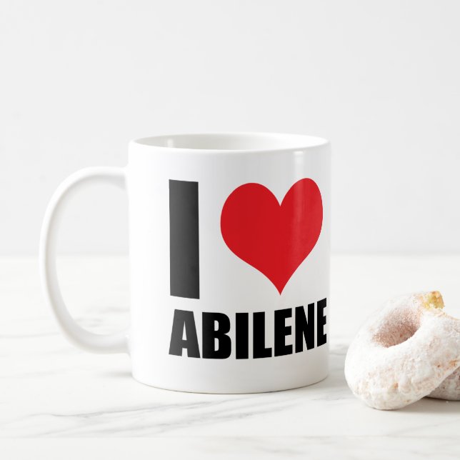 Caneca De Café Eu amo Abilene (Com Donut)