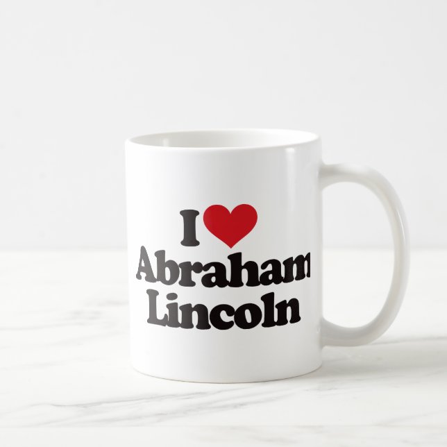 Caneca De Café Eu amo Abraham Lincoln (Direita)