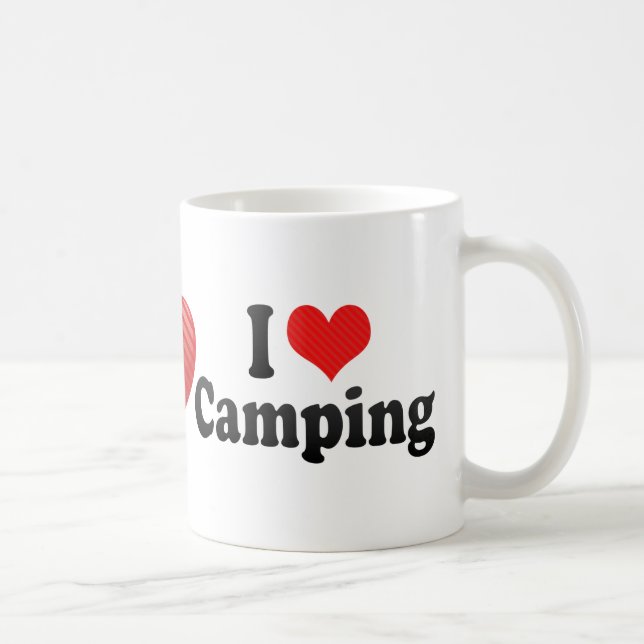 Caneca De Café Eu amo acampar (Direita)