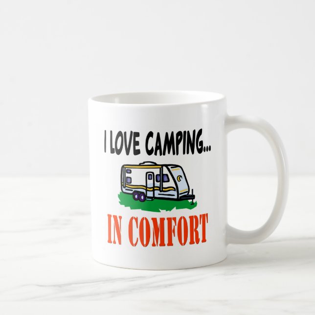 Caneca De Café Eu amo acampar no conforto (Direita)