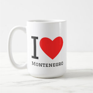 Caneca De Café Eu amo adesivo de Montenegro