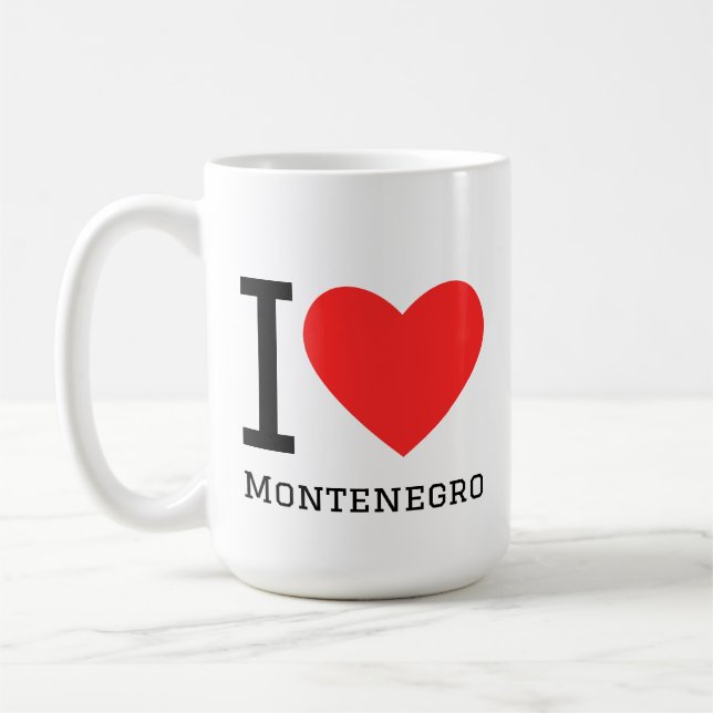 Caneca De Café Eu amo adesivo de Montenegro (Esquerda)