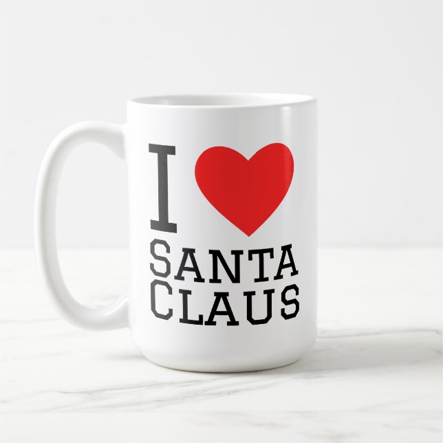 Caneca De Café Eu amo adesivo do Papai Noel (Esquerda)