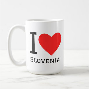 Caneca De Café Eu amo adesivo quadrado da Eslovênia