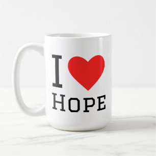 Caneca De Café Eu amo adesivo quadrado da esperança